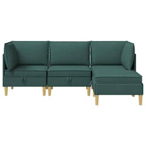 Modulární pohovka se storage 4 pcs Tmavě zelená Textil - obrázek 7