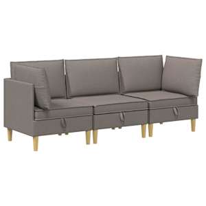 vidaXL Modulaarne diivanisari koos ladustamisega 3 tk Pruunikashall
