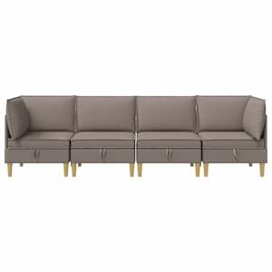 Modulární pohovka se storage 4 pcs Taupe Textil - obrázek 6