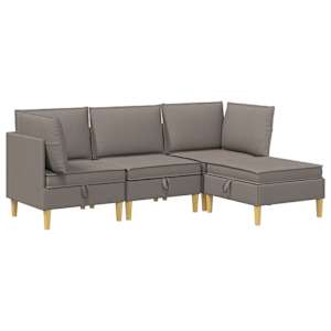 vidaXL Modulaarne diivanisari koos ladustamisega 4 tk Pruunikashall