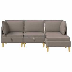 Modulární pohovka se storage 4 pcs Taupe Textil - obrázek 7