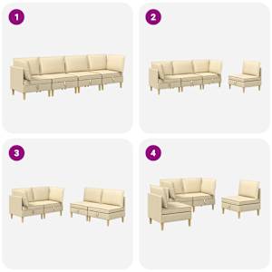 Modulární pohovka se storage 4 pcs Krémová Textil - obrázek 9