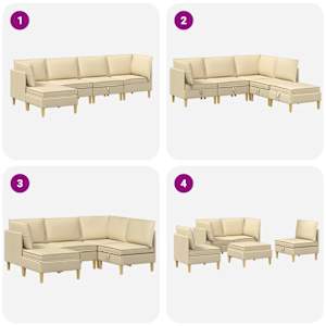 Modulární pohovka se storage 5 pcs Krémová Textil - obrázek 9