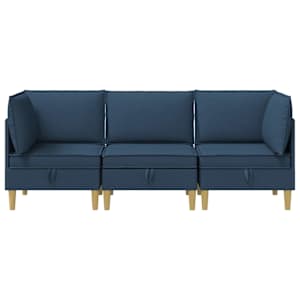 Modulární pohovka se storage 3 pcs Modrá Textil - obrázek 6