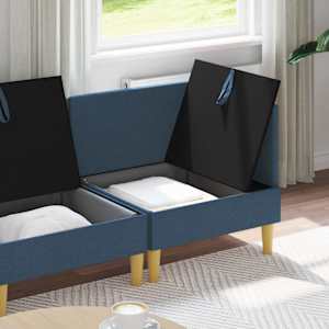 Modulární pohovka se storage 4 pcs Modrá Textil - obrázek 3