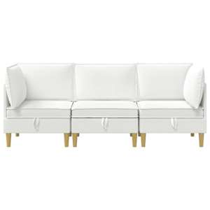 Modulární pohovka se storage 3 pcs Bílá Textil - obrázek 6