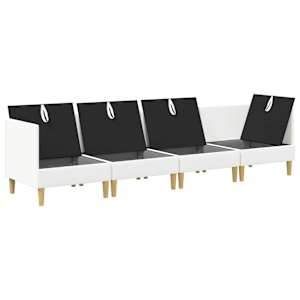 Modulární pohovka se storage 4 pcs Bílá Textil - obrázek 4