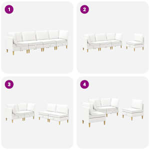 Modulární pohovka se storage 4 pcs Bílá Textil - obrázek 9