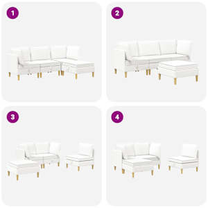 Modulární pohovka se storage 4 pcs Bílá Textil - obrázek 10