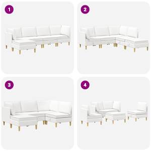 Modulární pohovka se storage 5 pcs Bílá Textil - obrázek 9