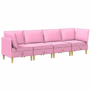 vidaXL Modulaarne diivanisari koos ladustamisega 4 tk Roosa kangas