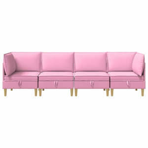 Modulární pohovka se storage 4 pcs Růžová Textil - obrázek 6