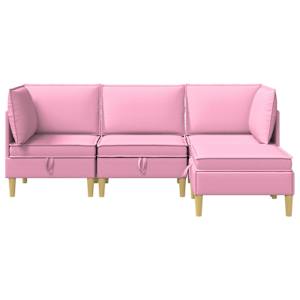 Modulární pohovka se storage 4 pcs Růžová Textil - obrázek 7