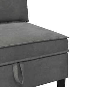 Sada nábytku do obývacího pokoje 3 pcs Tmavě šedá Samet - obrázek 7