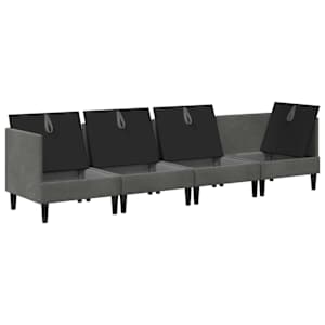 Sada nábytku do obývacího pokoje 4 pcs Tmavě šedá Samet - obrázek 4