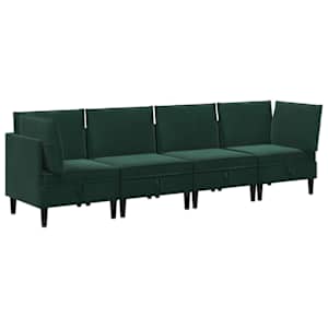 Sada nábytku do obývacího pokoje 4 pcs Tmavě zelená Samet - obrázek 2