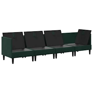 Sada nábytku do obývacího pokoje 4 pcs Tmavě zelená Samet - obrázek 4