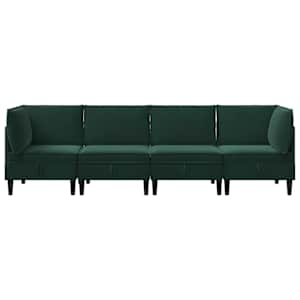 Sada nábytku do obývacího pokoje 4 pcs Tmavě zelená Samet - obrázek 6