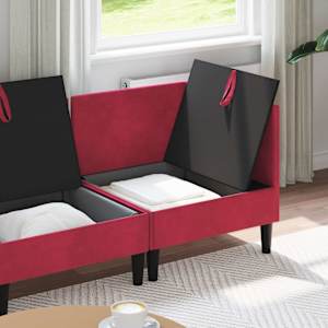 Sada nábytku do obývacího pokoje 3 pcs Víno Červené Samet - obrázek 3