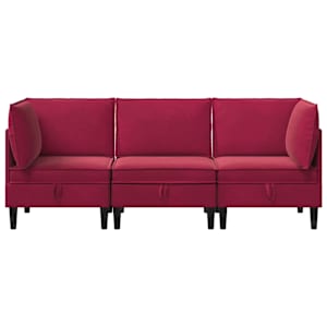 Sada nábytku do obývacího pokoje 3 pcs Víno Červené Samet - obrázek 6