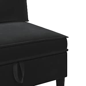 Sada nábytku do obývacího pokoje s polštářem 4 pcs Černá Samet - obrázek 7
