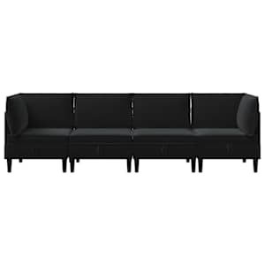 Sada nábytku do obývacího pokoje s polštářem 4 pcs Černá Samet - obrázek 6