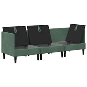 Sada nábytku do obývacího pokoje 3 pcs Mořská zelená Samet - obrázek 4