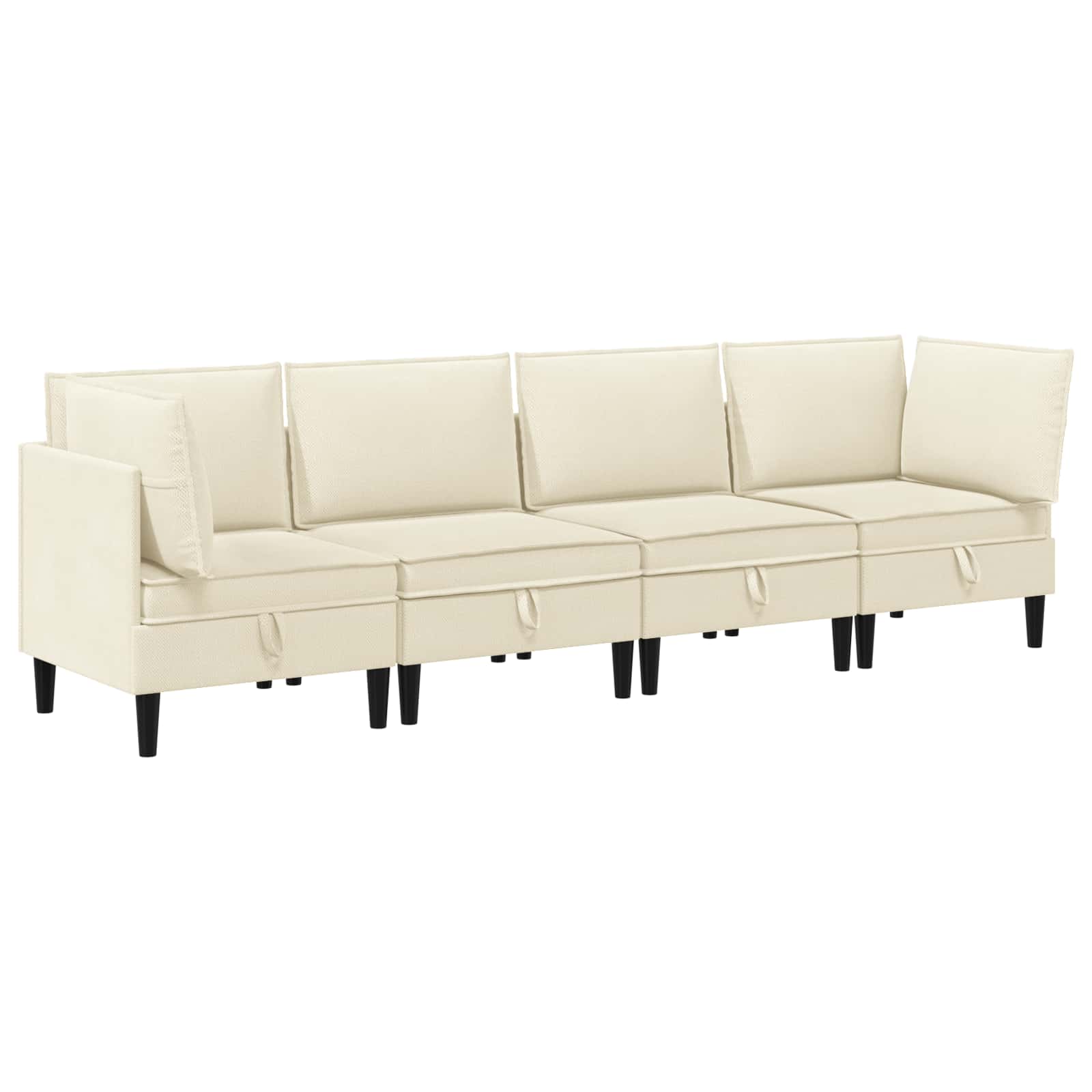 vidaXL Komplet pohištva za dnevno sobo 4 pcs Krem Blago - slika 2