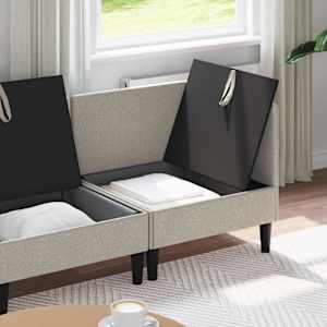 Sada nábytku do obývacího pokoje 3 pcs Ovesná Textil - obrázek 3