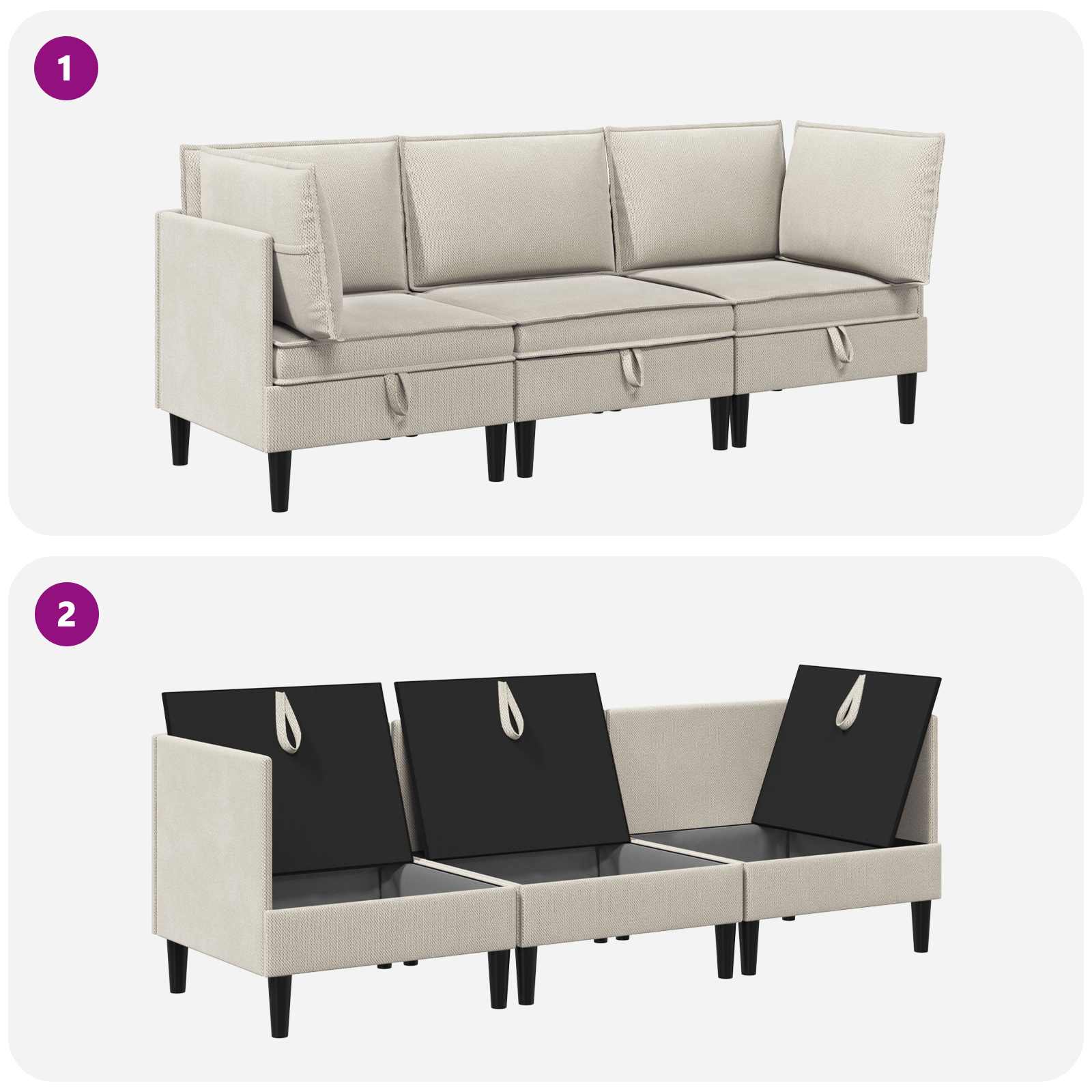 Komplet pohištva za dnevno sobo 3 pcs Ovsena Blago - slika 9