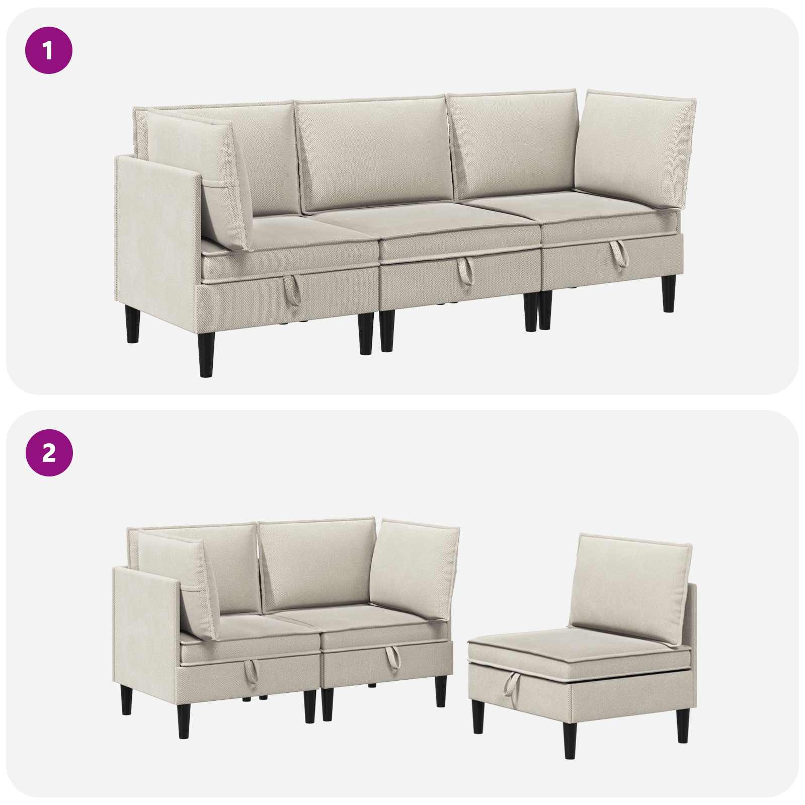Komplet pohištva za dnevno sobo 3 pcs Ovsena Blago - slika 10