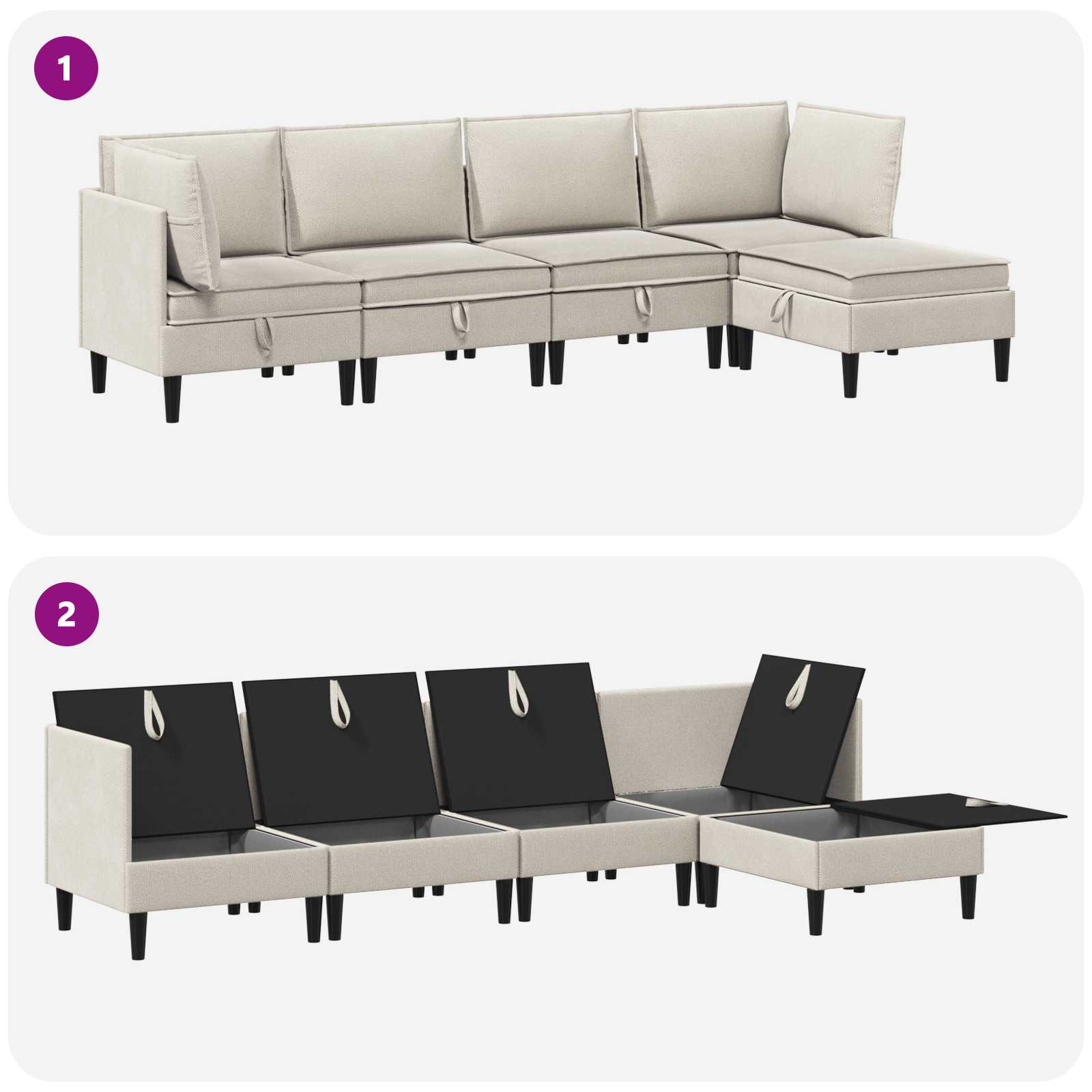Komplet pohištva za dnevno sobo 5 pcs Ovsena Blago - slika 8