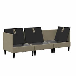 Sada nábytku do obývacího pokoje 3 pcs Khaki Textil - obrázek 4