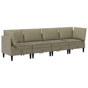 Sada nábytku do obývacího pokoje 4 pcs Khaki Textil - obrázek 2