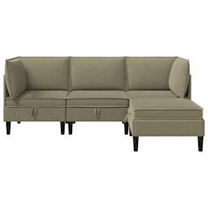 Sada nábytku do obývacího pokoje 4 pcs Khaki Textil - obrázek 7