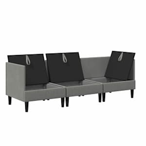 Sada nábytku do obývacího pokoje 3 pcs Tmavě šedá Textil - obrázek 4