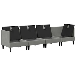 Sada nábytku do obývacího pokoje 4 pcs Tmavě šedá Textil - obrázek 4