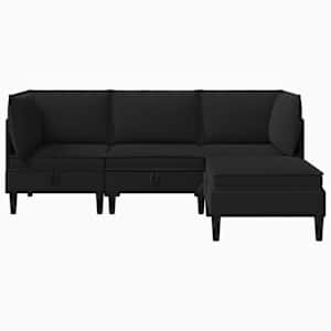 Sada nábytku do obývacího pokoje 4 pcs Černá Textil - obrázek 7