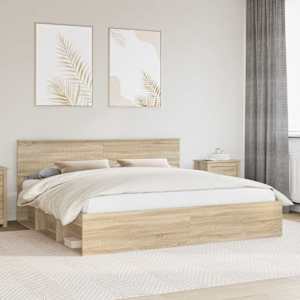 Rám postele s čelo Sonoma 200 x 200 cm Masivní borové dřevo - obrázek 1