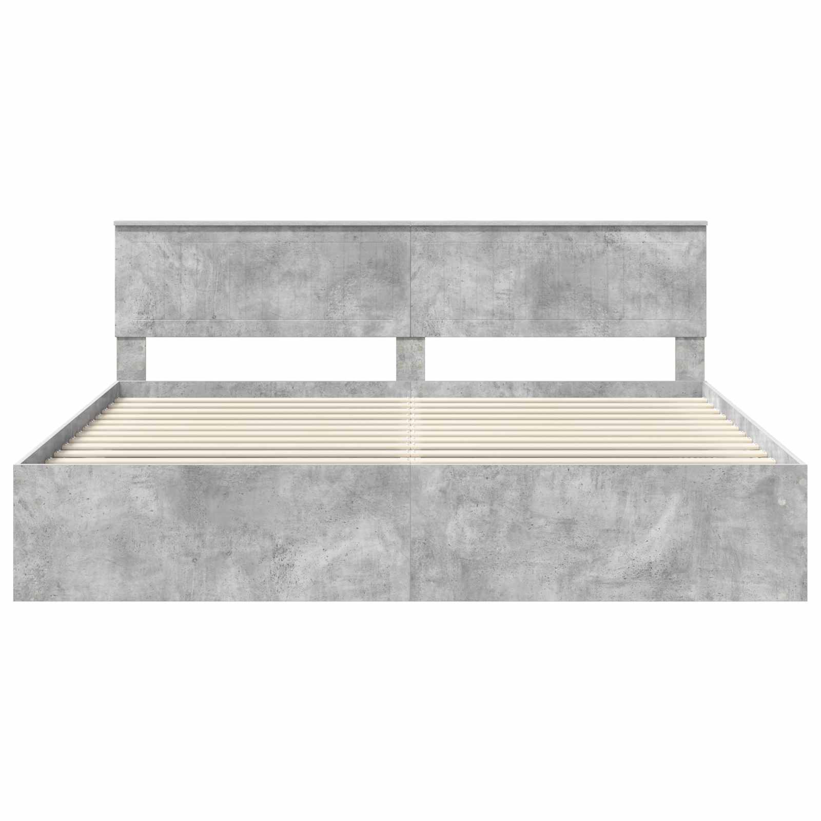 Bedframe met hoofdeinde Beton 200 x 200 cm Massief grenenhout image 7