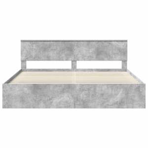 Rám postele s čelo Beton 200 x 200 cm Masivní borové dřevo - obrázek 7