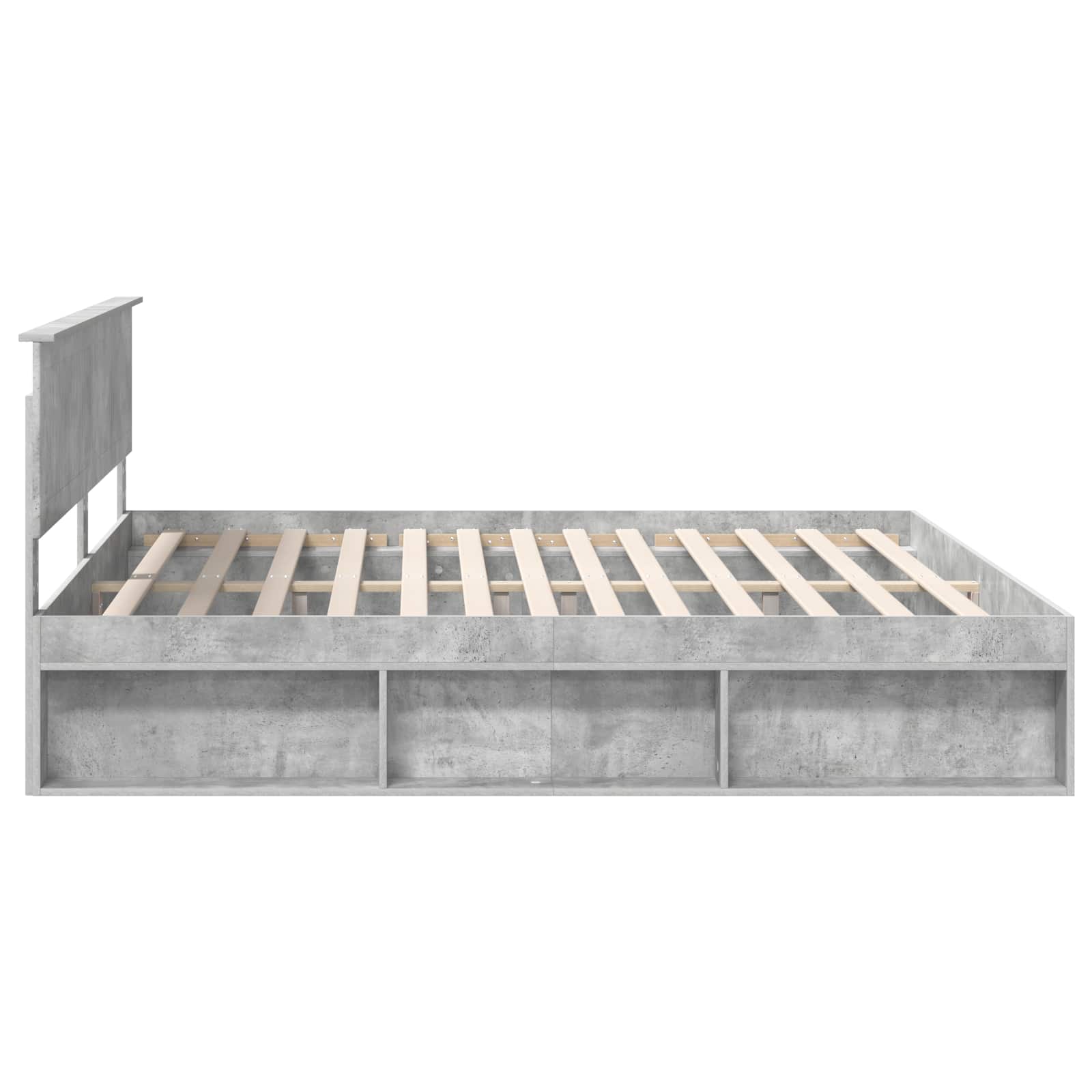 Bedframe met hoofdeinde Beton 200 x 200 cm Massief grenenhout image 8
