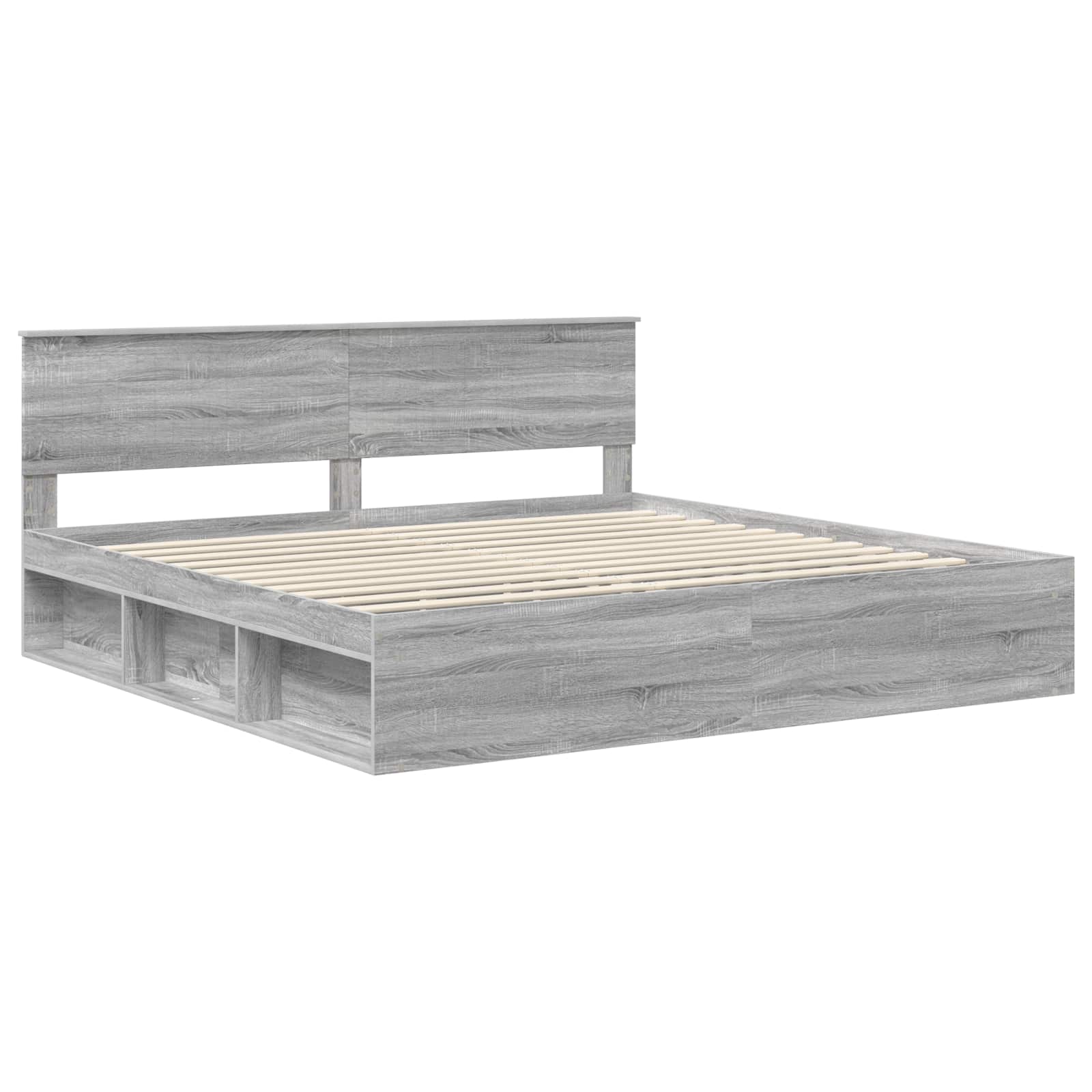 Bedframe Grijs Sonoma 200 x 200 cm Massief grenenhout image 4