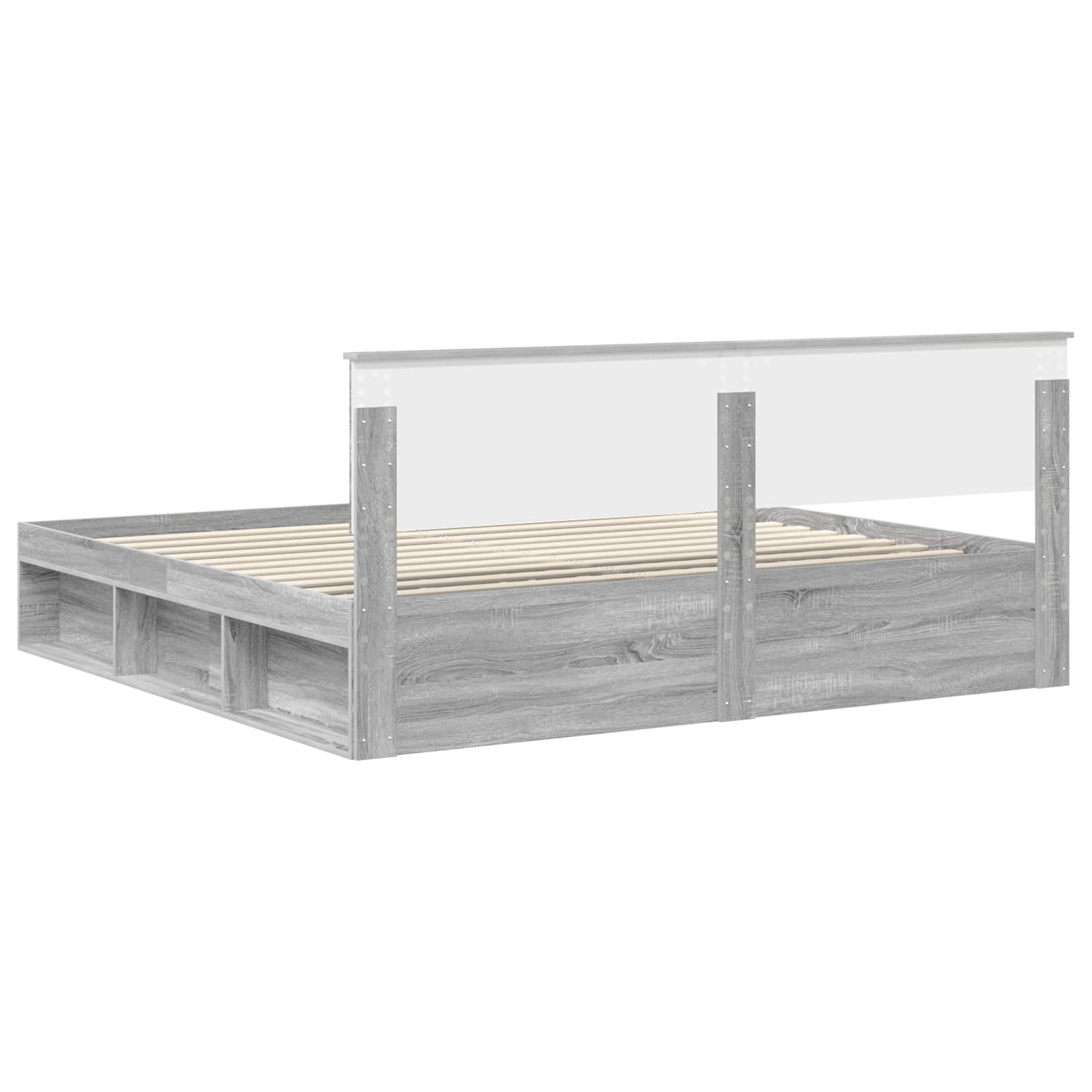 Bedframe Grijs Sonoma 200 x 200 cm Massief grenenhout image 9