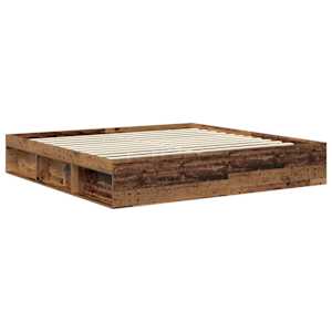 Rám postele Staré dřevo 200 x 200 cm Masivní borové dřevo - obrázek 5