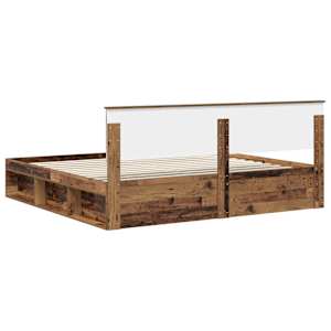 Rám postele Staré dřevo 200 x 200 cm Masivní borové dřevo - obrázek 9