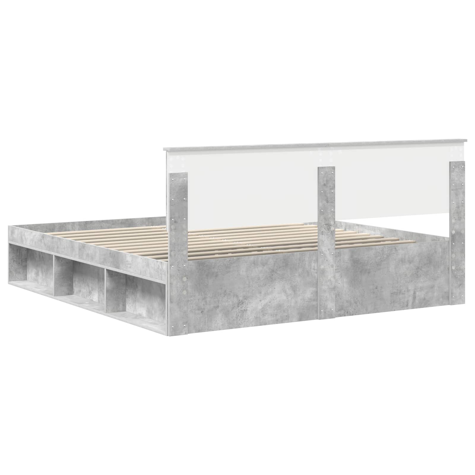 Bedframe met hoofdeinde Beton 180 x 200 cm Massief grenenhout image 9