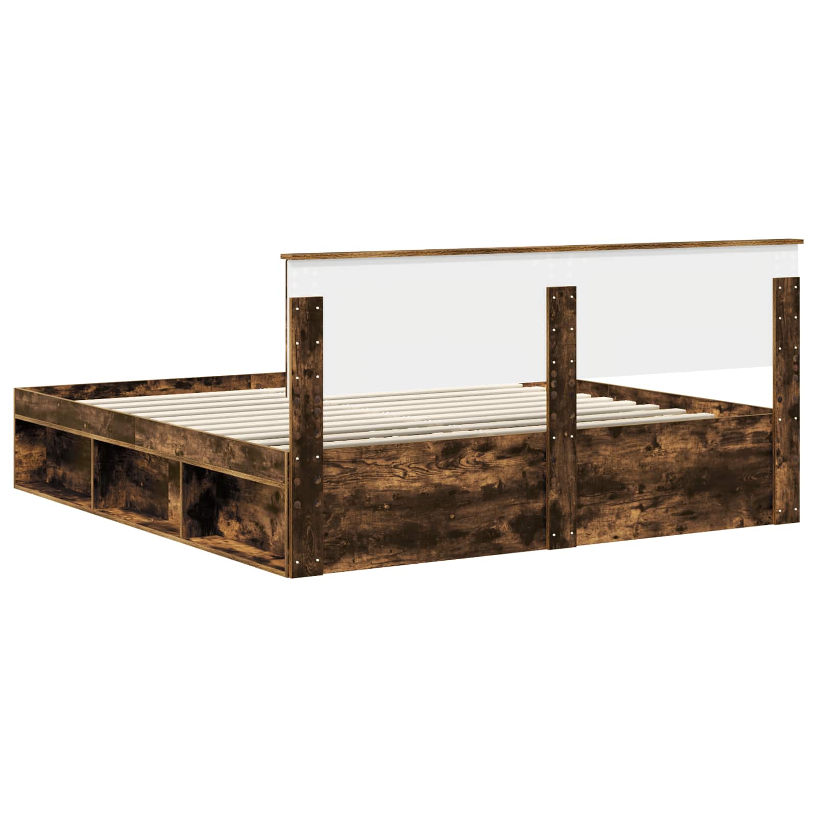 Bedframe Gerookt eiken 180 x 200 cm Massief grenenhout image 9