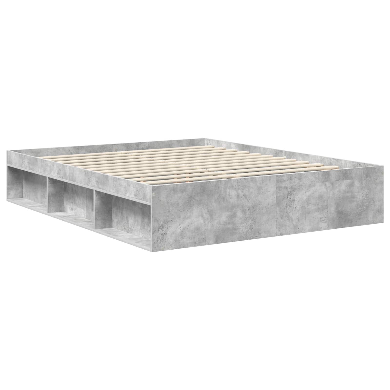 Bedframe met hoofdeinde Beton 160 x 200 cm Massief grenenhout image 5