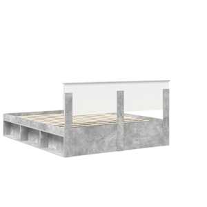 Rám postele s čelo Beton 160 x 200 cm Masivní borové dřevo - obrázek 9